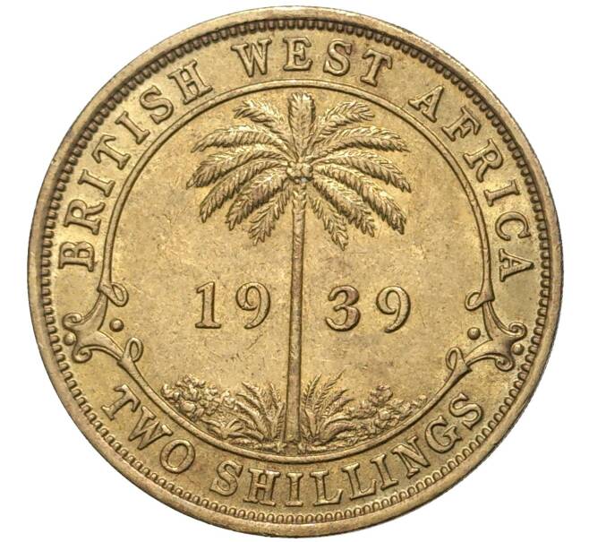 Монета 2 шиллинга 1939 года KN Британская Западная Африка (Артикул: K11-70319) — Фото №1