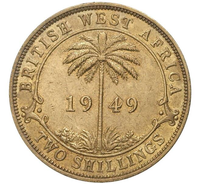Монета 2 шиллинга 1949 года KN Британская Западная Африка (Артикул K11-70326)