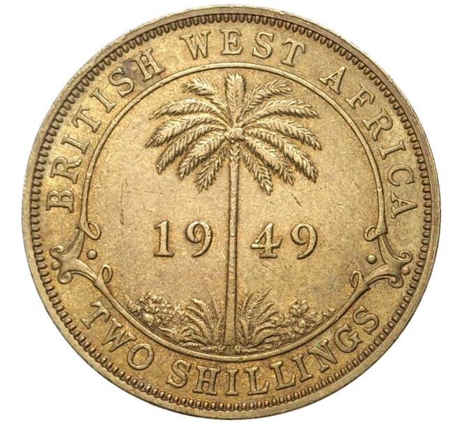 Монета 2 шиллинга 1949 года KN Британская Западная Африка (Артикул K11-70327)