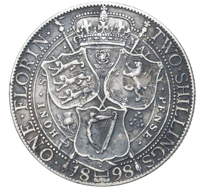 Монета 1 флорин (2 шиллинга) 1898 года Великобритания (Артикул K11-70334)