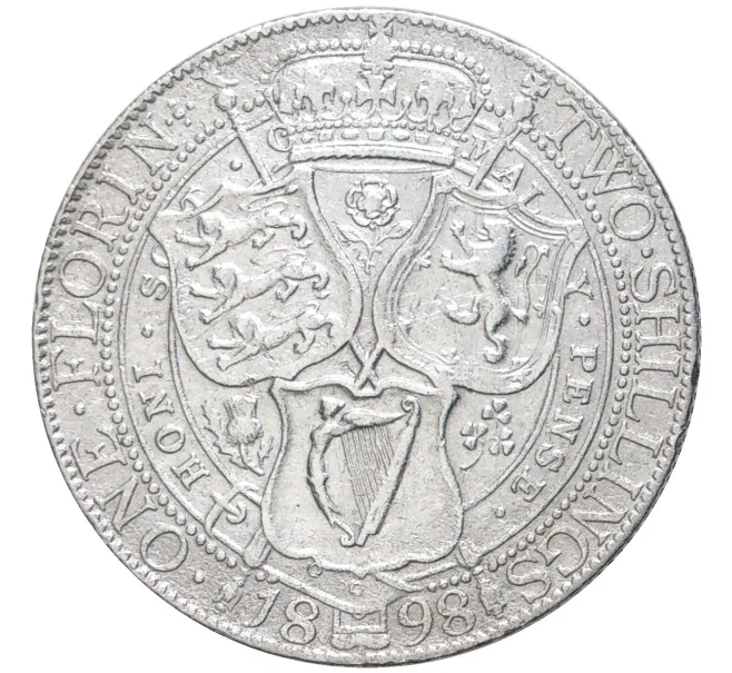 Монета 1 флорин (2 шиллинга) 1898 года Великобритания (Артикул K11-70335)