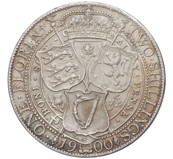 Монета 1 флорин (2 шиллинга) 1900 года Великобритания (Артикул K11-70338)
