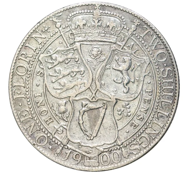 Монета 1 флорин (2 шиллинга) 1900 года Великобритания (Артикул K11-70339)