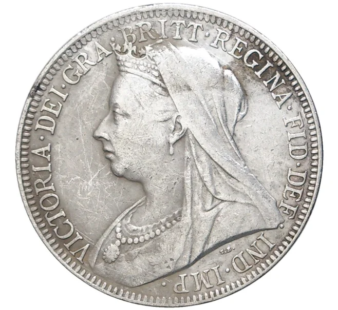 Монета 1 флорин (2 шиллинга) 1901 года Великобритания (Артикул K11-70341)