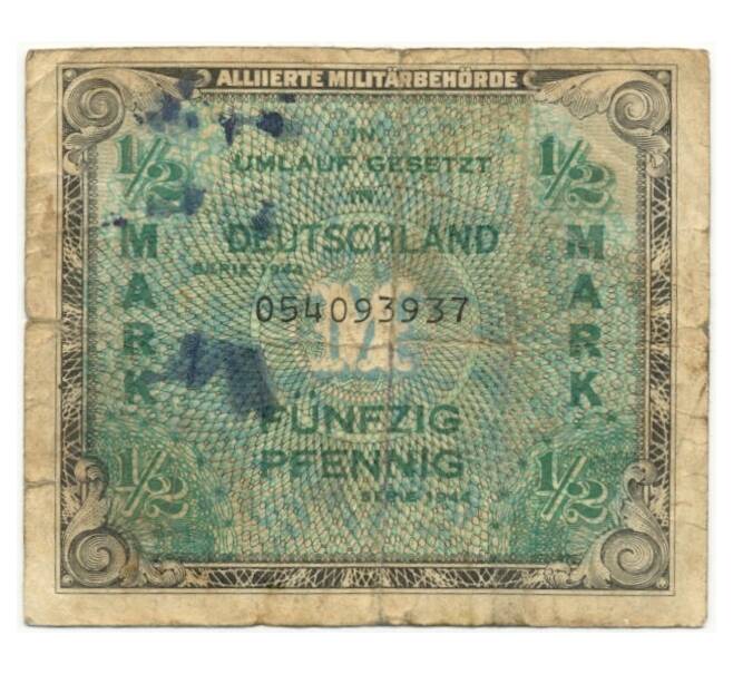 Банкнота 1/2 марки 1944 года Германия (Оккупация Союзными войсками) (Артикул: B2-9025) — Фото №1