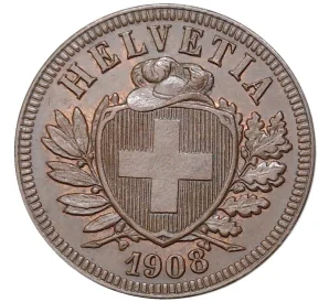 2 раппена 1908 года Швейцария