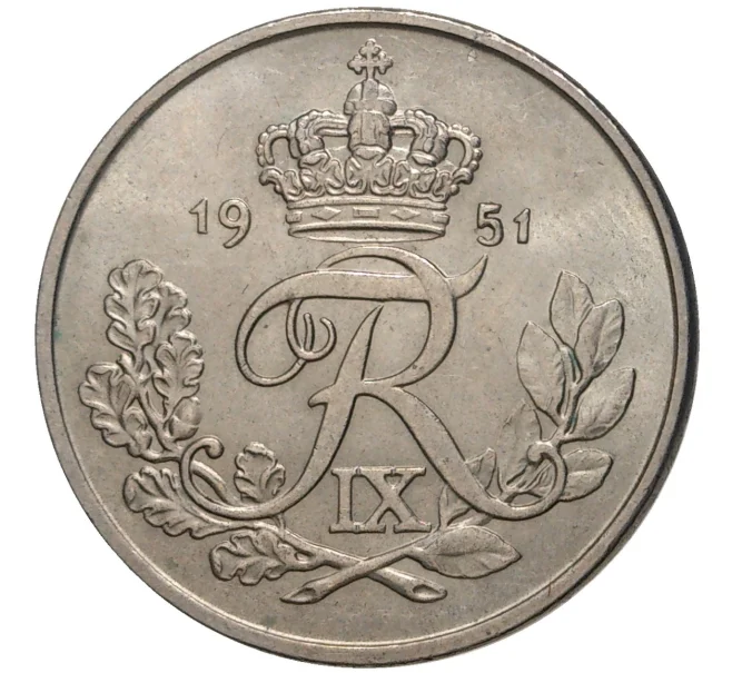 Монета 25 эре 1951 года Дания (Артикул M2-56366)
