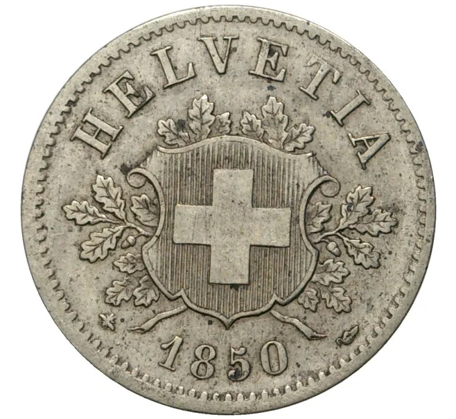 Монета 10 раппенов 1850 года Швейцария (Артикул M2-56397)