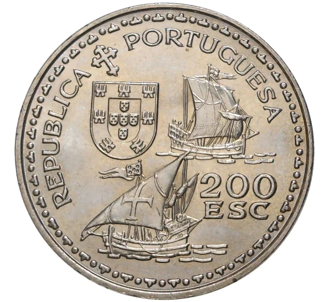 Монета 200 эскудо 1994 года Португалия «600 лет со дня рождения Генриха Мореплавателя» (Артикул K27-80060)