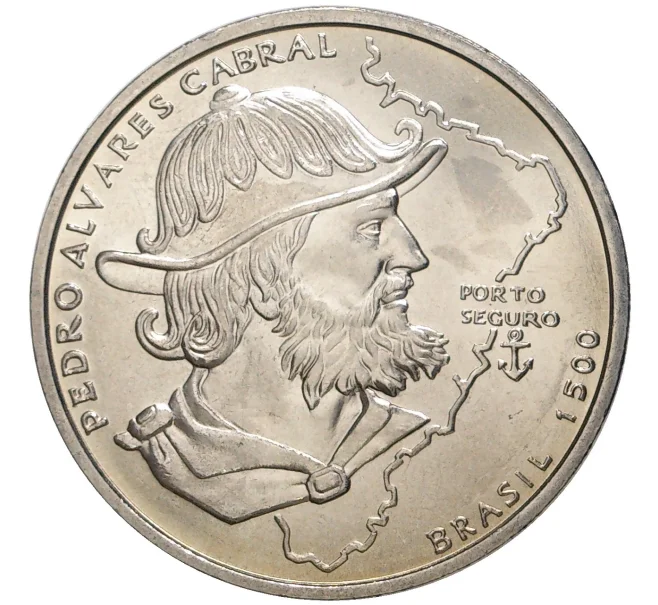 Монета 200 эскудо 1999 года Португалия «500 лет с момента высадки Педро Альваро Кабрала в Бразилии» (Артикул K27-80078)