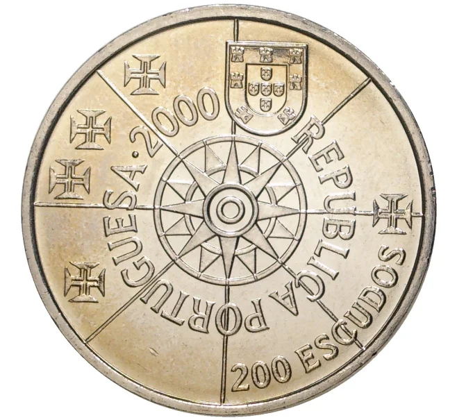 Монета 200 эскудо 2000 года Португалия «500 лет с момента открытия Флориды» (Артикул K27-80079)