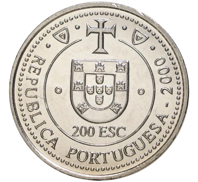 Монета 200 эскудо 2000 года Португалия «Земля Кортириал» (Артикул K27-80080)