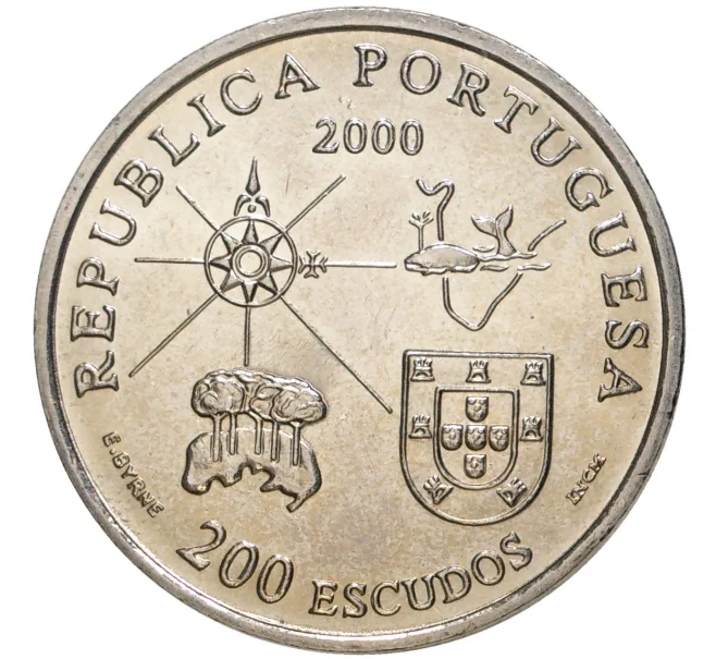 Монета 200 эскудо 2000 года Португалия «Земля Лабрадор» (Артикул K27-80082)