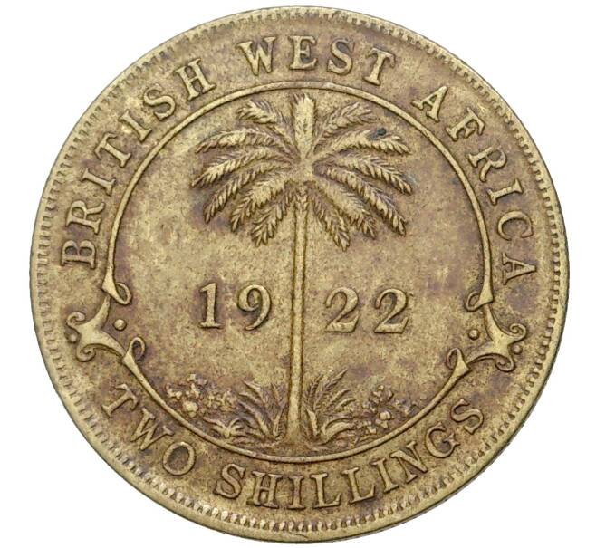 Монета 2 шиллинга 1922 года Британская Западная Африка (Артикул K27-80085)