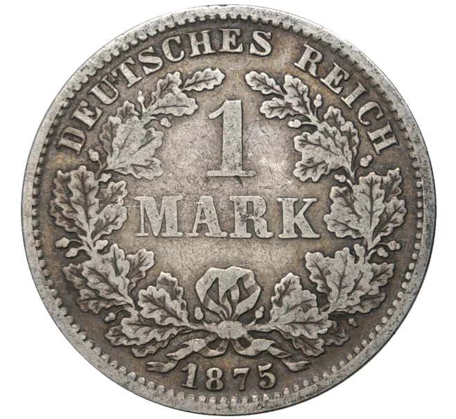 Монета 1 марка 1875 года F Германия (Артикул K11-70739)
