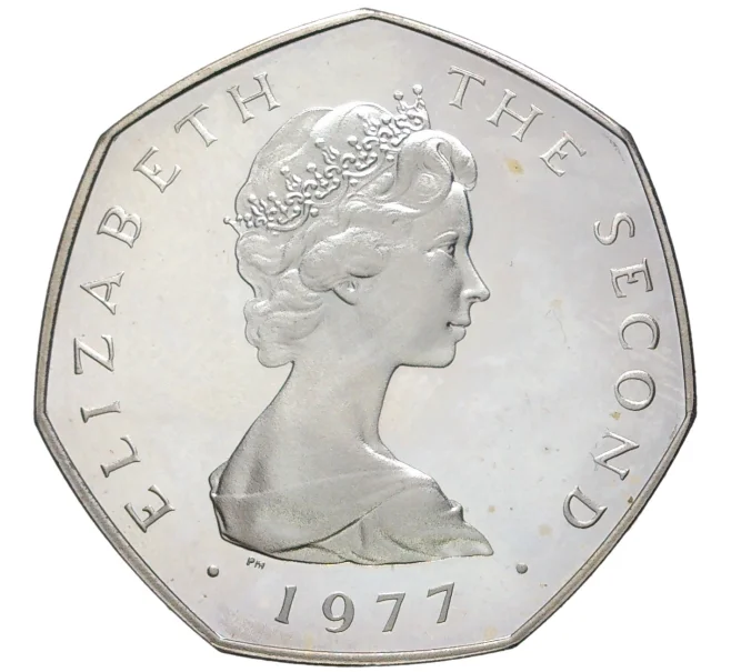Монета 50 пенсов 1977 года Остров Мэн (Артикул M2-56440)