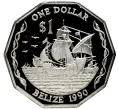 Монета 1 доллар 1990 года Белиз «Корабль Колумба» (Артикул M2-56441)