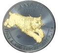 Монета 5 долларов 2017 года Канада «Рысь» (Покрытие из рутения + позолота) (Артикул M2-56453)