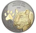 Монета 20 франков 2020 года Конго (ДРК) «Хищники — Тигр» (Покрытие из рутения + позолота) (Артикул M2-56459)