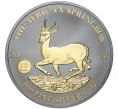 Монета 1000 франков 2020 года Габон «Спрингбок» (Покрытие из рутения + позолота) (Артикул M2-56460)