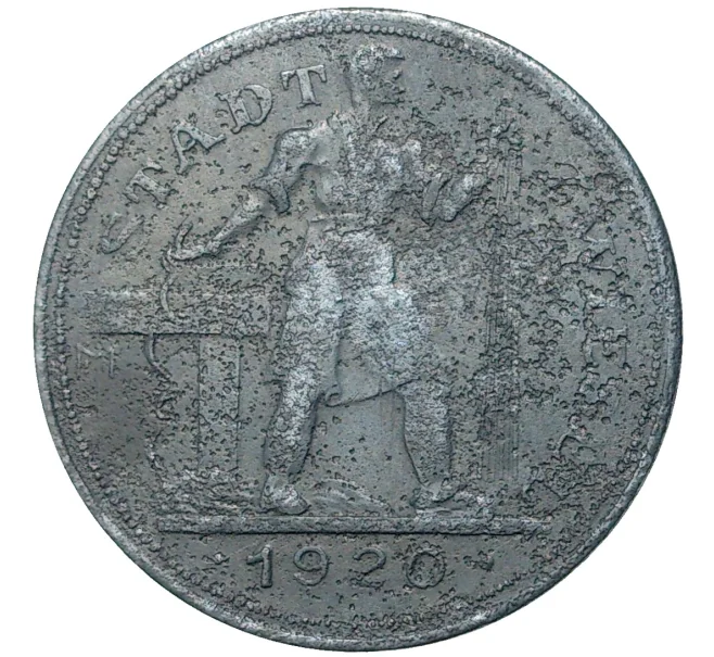 Монета 10 пфеннигов 1920 года Германия — город Цвизель (Нотгельд) (Артикул M2-56568)