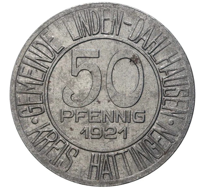 Монета 50 пфеннигов 1921 года Германия — город Линден-Дальхаузен (Нотгельд) (Артикул M2-56572)