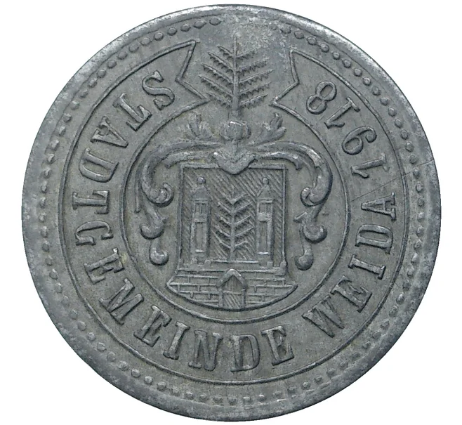 Монета 50 пфеннигов 1918 года Германия — город Вайда (Нотгельд) (Артикул M2-56575)