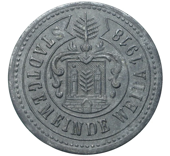 Монета 50 пфеннигов 1918 года Германия — город Вайда (Нотгельд) (Артикул M2-56577)