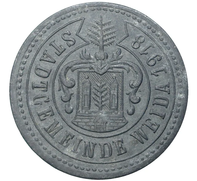 Монета 50 пфеннигов 1918 года Германия — город Вайда (Нотгельд) (Артикул M2-56582)
