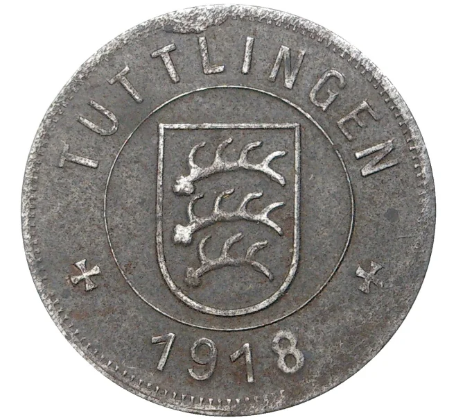 Монета 1/2 марки 1918 года Германия — город Туттлинген (Нотгельд) (Артикул M2-56624)
