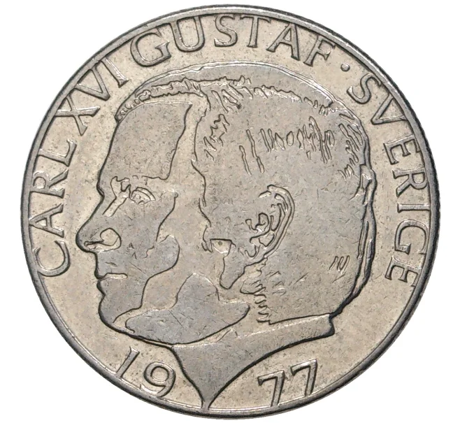 Монета 1 крона 1977 года Швеция (Артикул M2-56499)