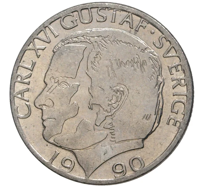 Монета 1 крона 1990 года Швеция (Артикул M2-56514)