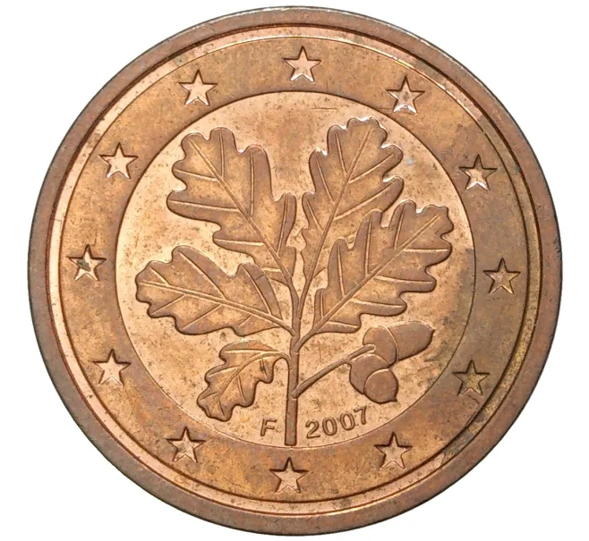 Монета 2 евроцента 2007 года Германия (Артикул M2-56543)