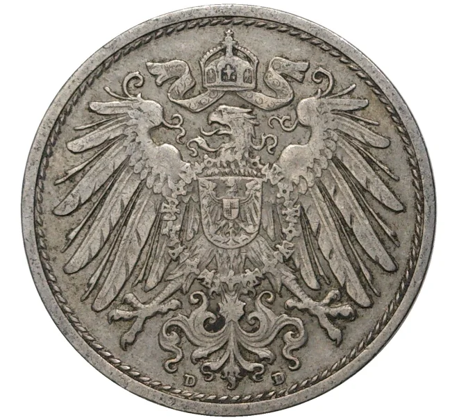 Монета 10 пфеннигов 1905 года D Германия (Артикул M2-56551)
