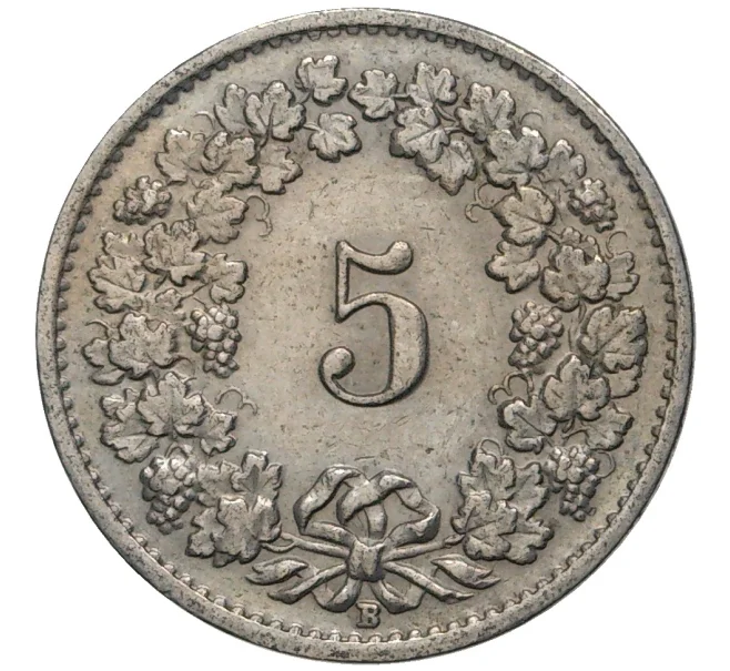 Монета 5 раппенов 1952 года Швейцария (Артикул M2-56556)