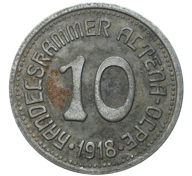 Монета 10 пфеннигов 1918 года Германия — город Альтена (Нотгельд) (Артикул M2-56846)