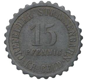 15 пфеннигов 1917 года Германия — город Крефельд (Трамвайный нотгельд)