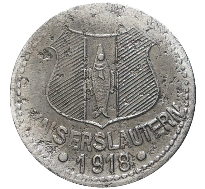 Монета 10 пфеннигов 1918 года Германия — город Кайзерслаутерн (Нотгельд) (Артикул M2-56894)