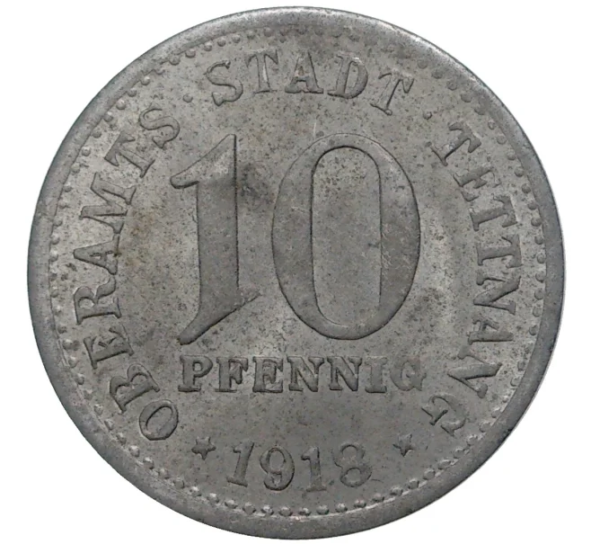 Монета 10 пфеннигов 1918 года Германия — город Теттнанг (Нотгельд) (Артикул M2-56907)