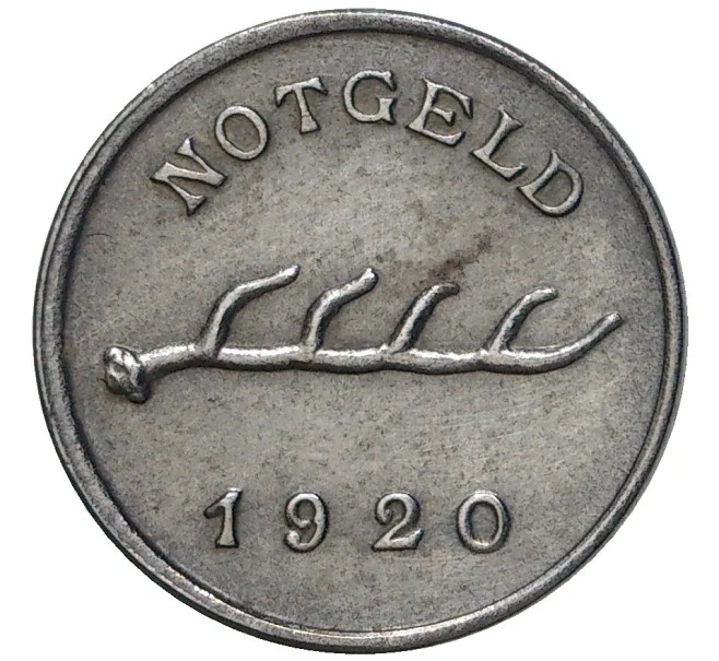 Монета 1 пфенниг 1920 года Германия — город Мергентхайм (Нотгельд) (Артикул M2-56940)