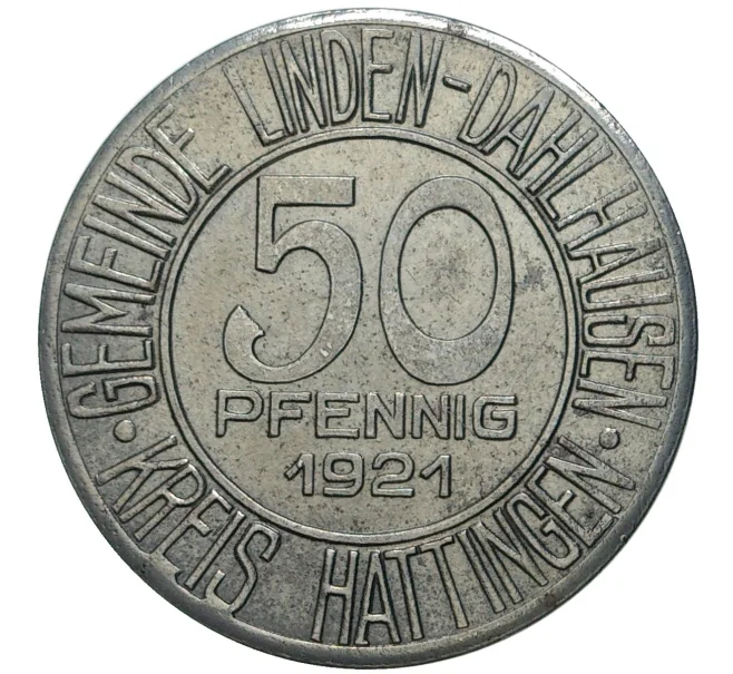 Монета 50 пфеннигов 1921 года Германия — город Линден-Дальхаузен (Нотгельд) (Артикул M2-56952)