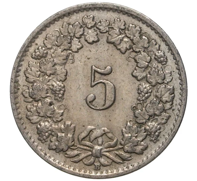 Монета 5 раппенов 1952 года Швейцария (Артикул M2-56638)