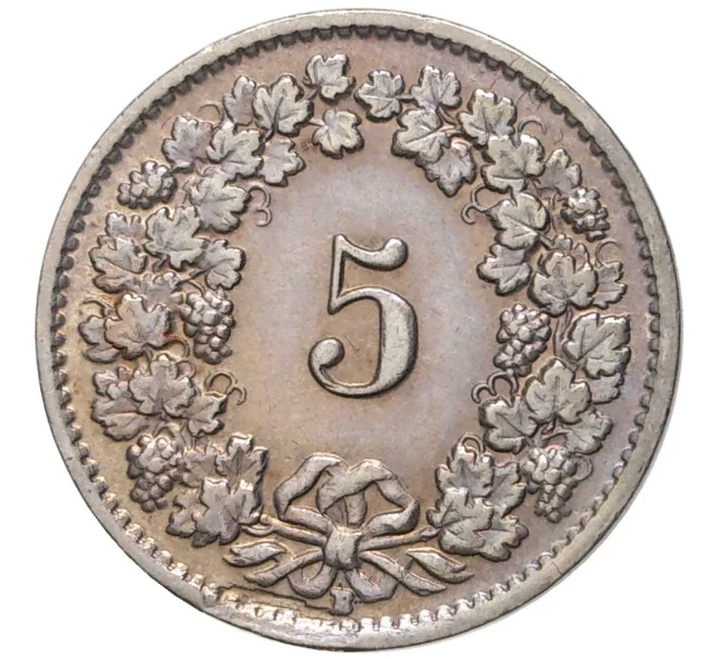 Монета 5 раппенов 1953 года Швейцария (Артикул M2-56643)