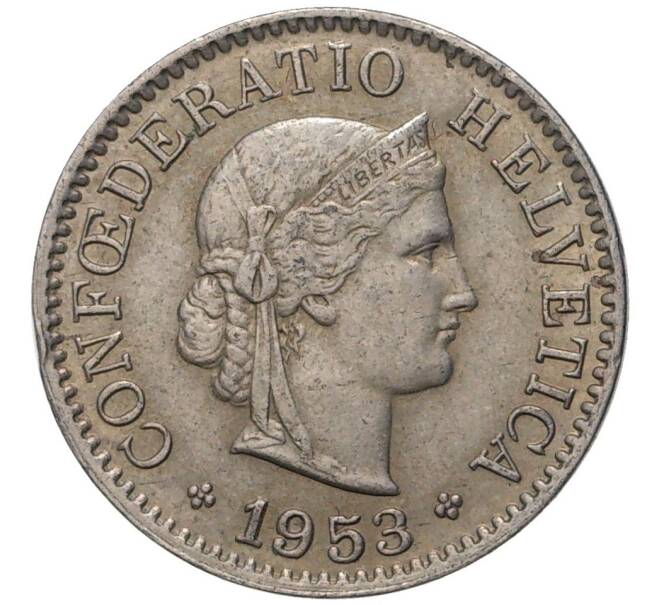 Монета 5 раппенов 1953 года Швейцария (Артикул M2-56648)