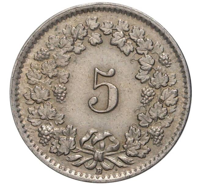 Монета 5 раппенов 1953 года Швейцария (Артикул M2-56648)