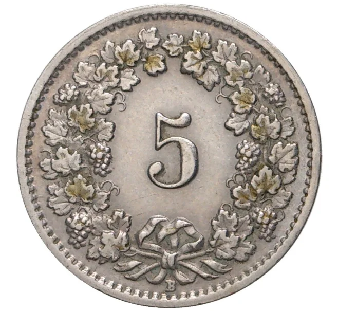 Монета 5 раппенов 1953 года Швейцария (Артикул M2-56652)