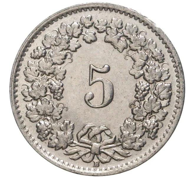 Монета 5 раппенов 1954 года Швейцария (Артикул M2-56657)