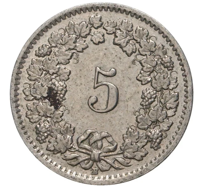 Монета 5 раппенов 1954 года Швейцария (Артикул M2-56658)