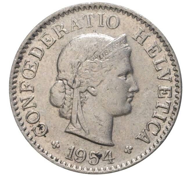 Монета 5 раппенов 1954 года Швейцария (Артикул M2-56659)
