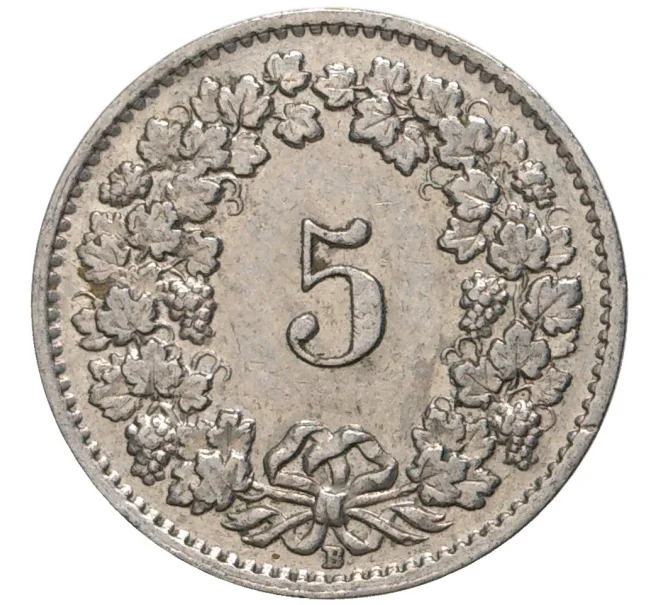 Монета 5 раппенов 1954 года Швейцария (Артикул M2-56660)
